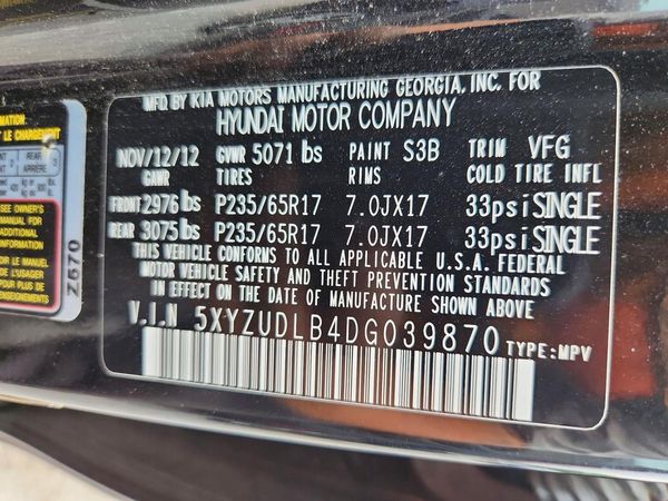 2013 HYUNDAI SANTA FE
