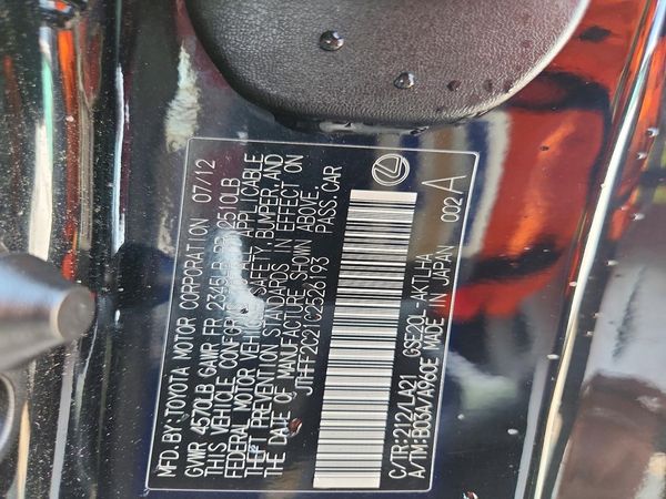 2012 LEXUS IS 250C