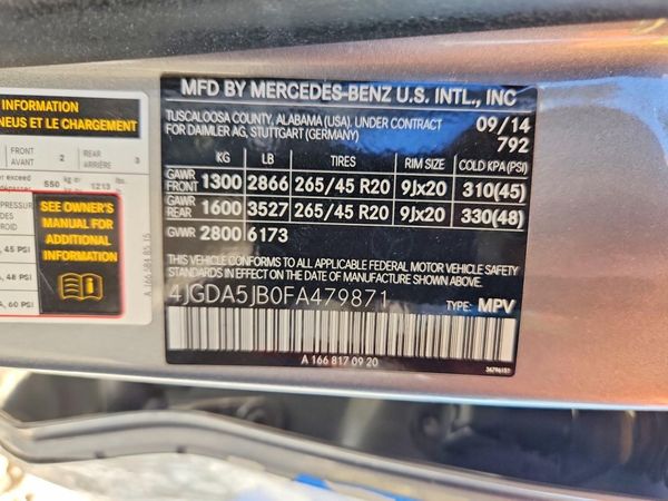 2015 MERCEDES-BENZ ML ML350