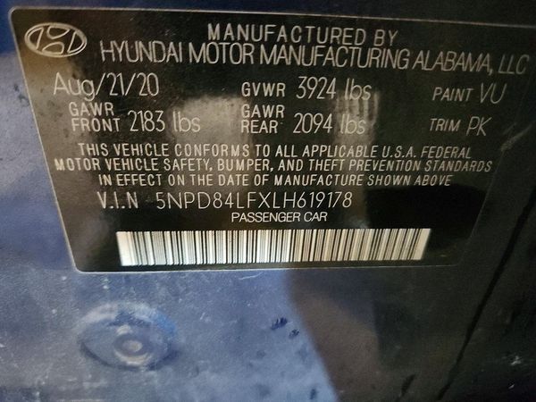 2020 HYUNDAI ELANTRA