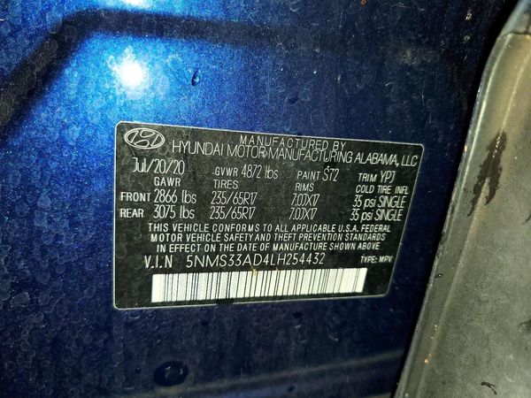 2020 HYUNDAI SANTA FE SEL