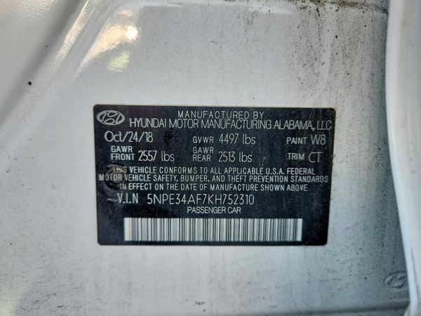 2019 HYUNDAI SONATA