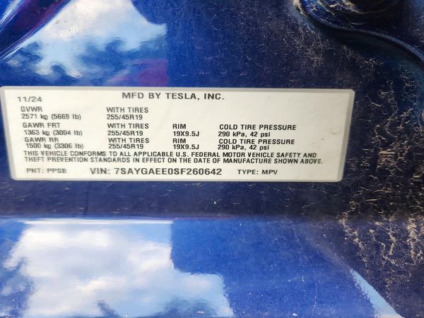 2025 TESLA MODEL Y — VINS
