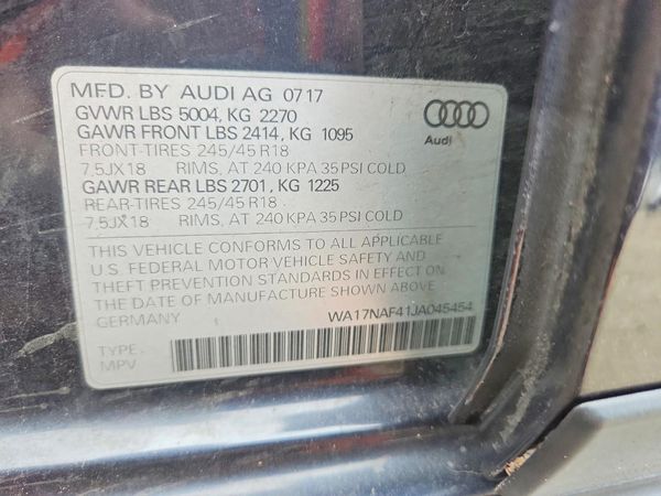 2018 AUDI A4 Premuim — VINS