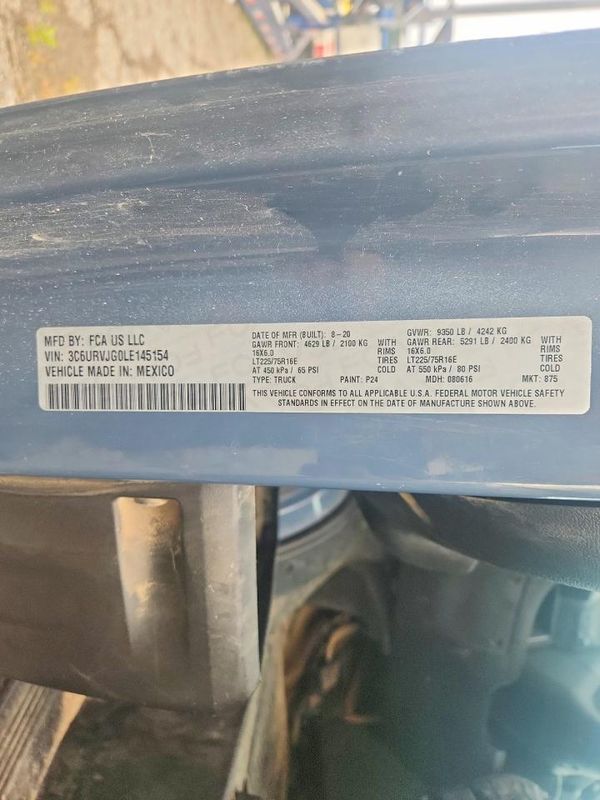 2020 RAM PROMASTER 3500 VF