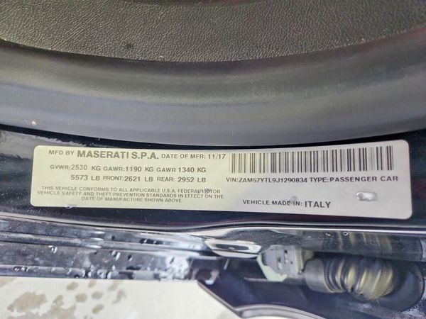 2018 MASERATI GHIBLI Luxury — VINS
