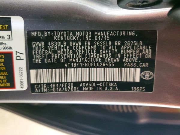 2015 TOYOTA CAMRY