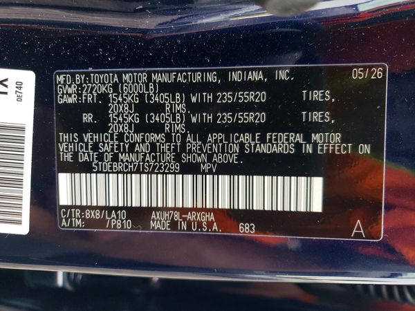 2026 TOYOTA HIGHLANDER Platinum — VINS