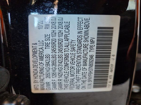 2022 HONDA PILOT SPORT