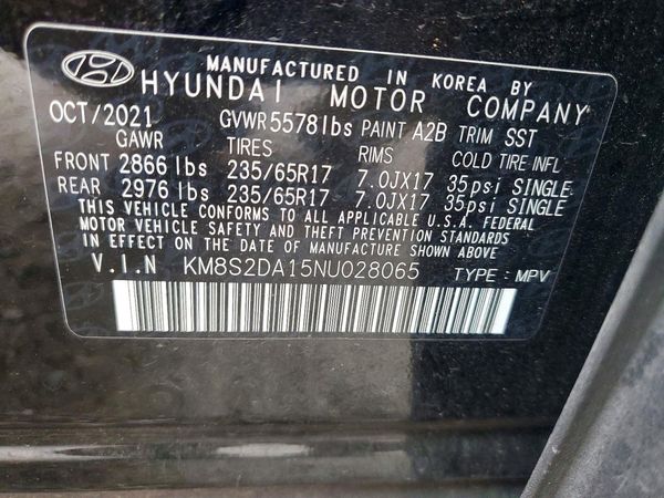 2022 HYUNDAI SANTA FE Blue