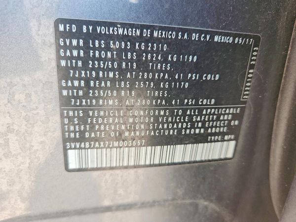 2018 VOLKSWAGEN TIGUAN 4Motion SEL Premium