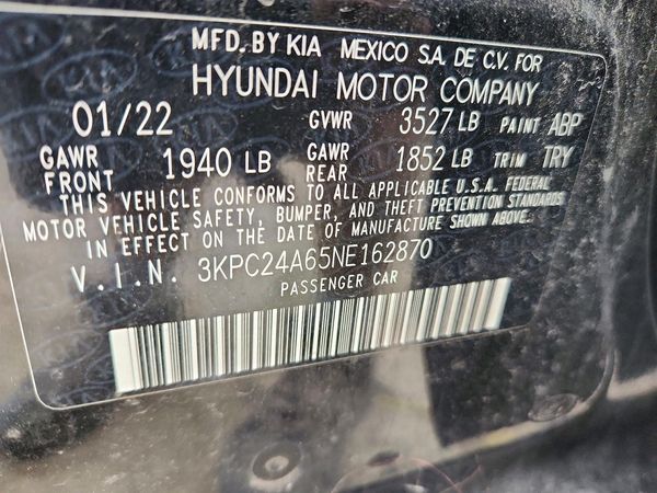 2022 HYUNDAI ACCENT SE, SEL