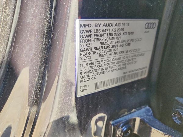 2019 AUDI Q8 quattro Premium Plus