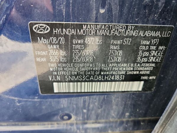 2020 HYUNDAI SANTA FE SEL