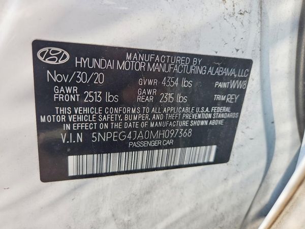 2021 HYUNDAI SONATA SE — VINS