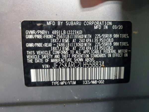 2020 SUBARU FORESTER Sport+ES+HK+KA