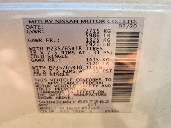 2020 NISSAN PATHFINDER