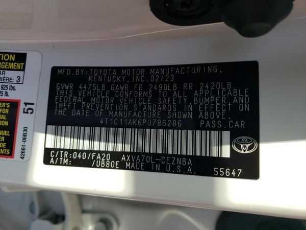 2023 TOYOTA CAMRY