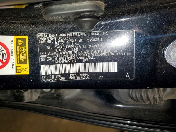 2016 TOYOTA HIGHLANDER Base/Hybrid