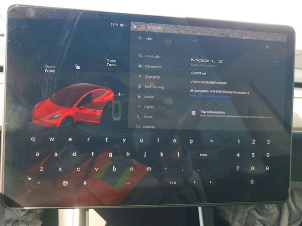 2019 TESLA MODEL 3 — ODOM
