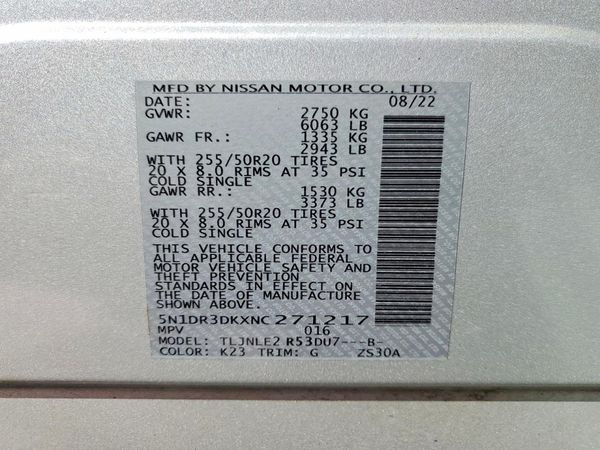 2022 NISSAN PATHFINDER Platinum