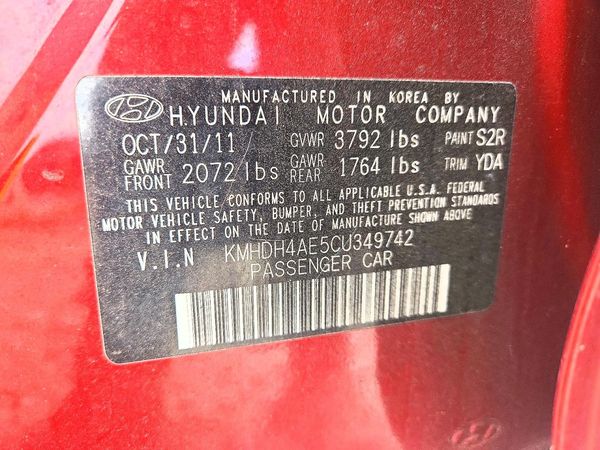 2012 HYUNDAI ELANTRA GLS(Middle grade)