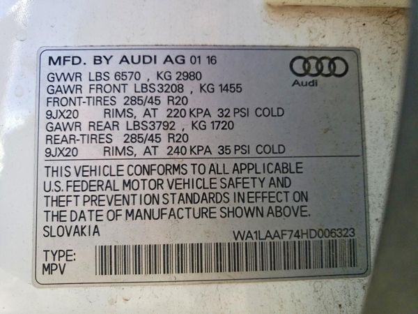 2017 AUDI Q7 quattro Premium Plus