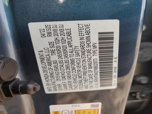 2022 HONDA PILOT SE