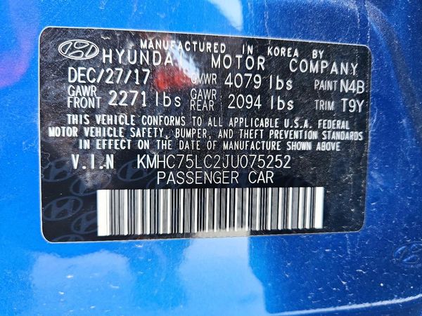 2018 HYUNDAI IONIQ SEL, SEL w/Tech (HEV)