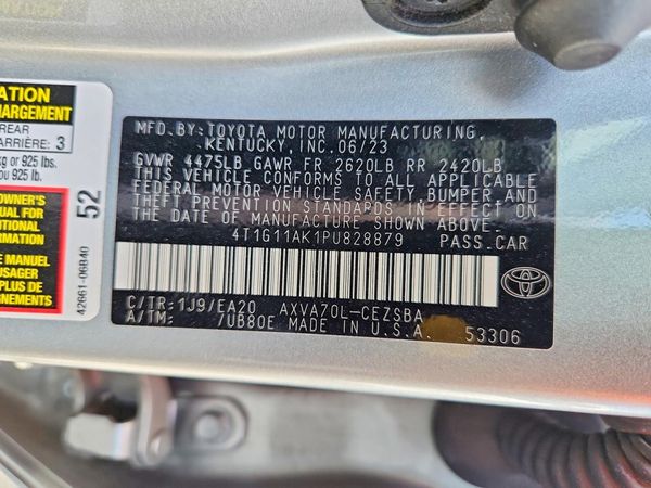2023 TOYOTA CAMRY SE — VINS