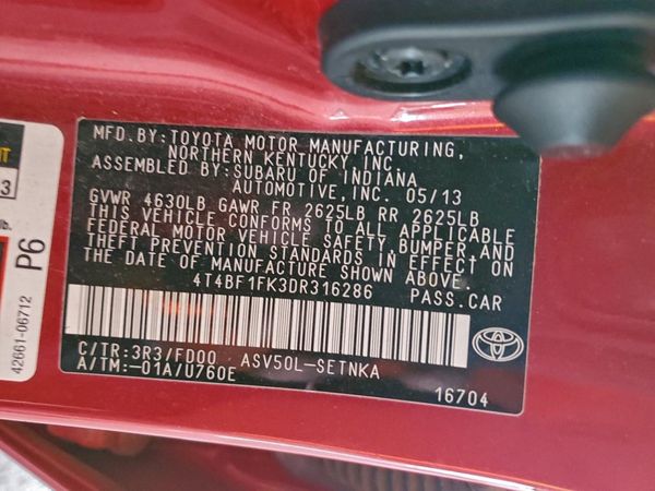 2013 TOYOTA CAMRY