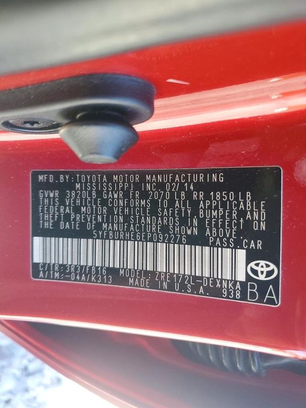 2014 TOYOTA COROLLA L/LE