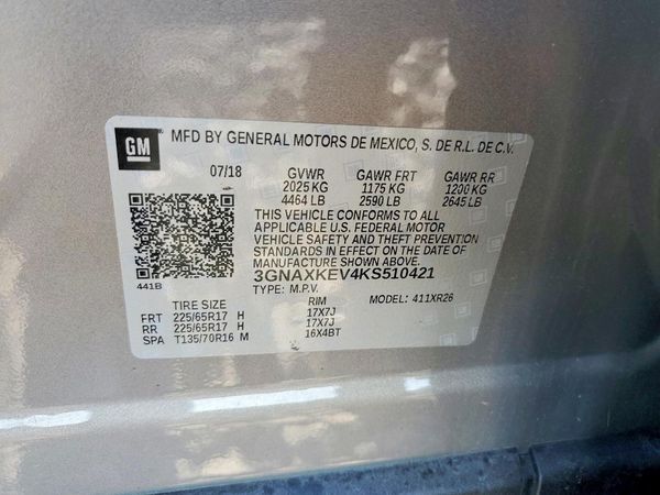 2019 CHEVROLET EQUINOX LT (1LT)