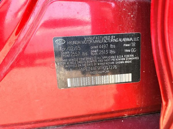 2015 HYUNDAI SONATA SE, ECO