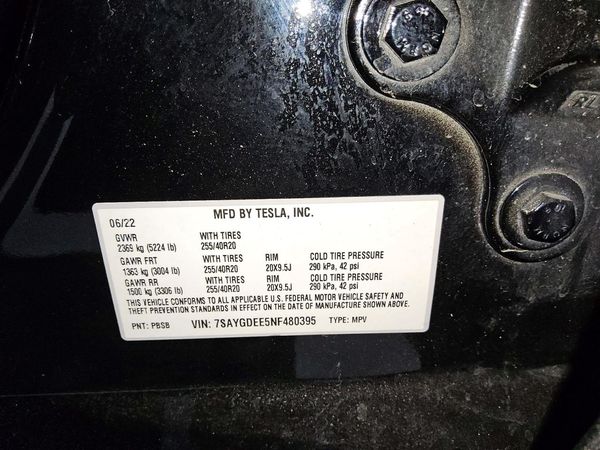 2022 TESLA MODEL Y