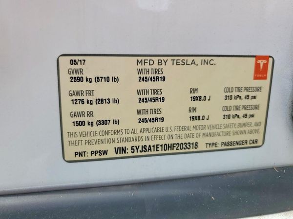 2017 TESLA MODEL S