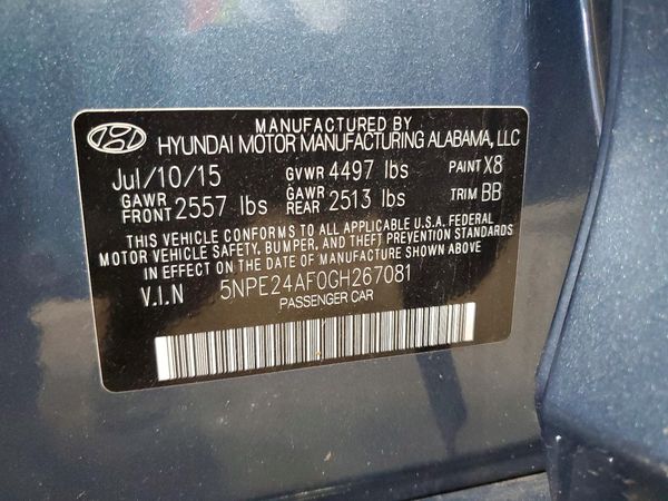 2016 HYUNDAI SONATA
