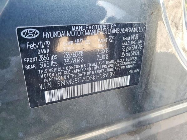 2019 HYUNDAI SANTA FE Limited, Ultimate