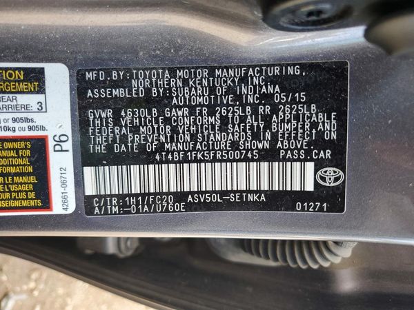 2015 TOYOTA CAMRY