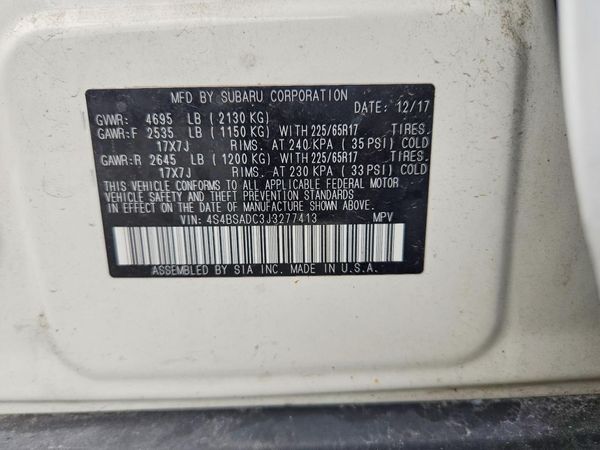 2018 SUBARU OUTBACK Premium+M/R