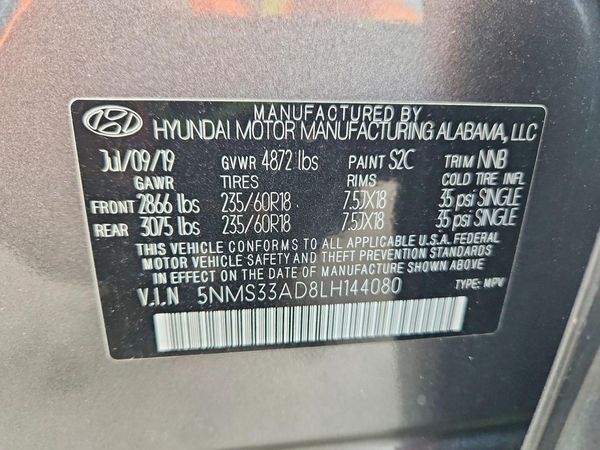 2020 HYUNDAI SANTA FE SEL
