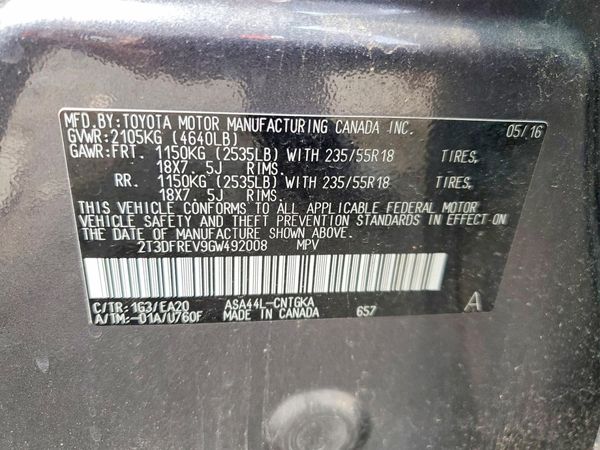 2016 TOYOTA RAV4 Limited (G Grade)