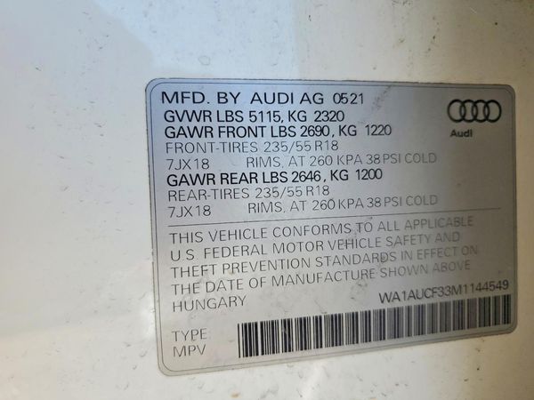 2021 AUDI Q3 quattro Premium