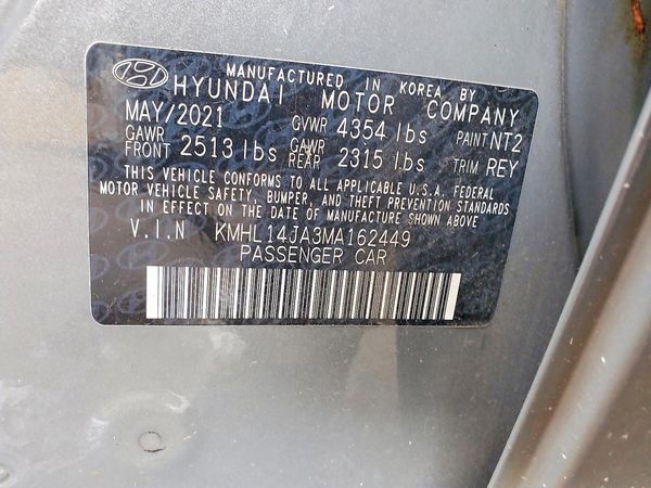 2021 HYUNDAI SONATA SEL