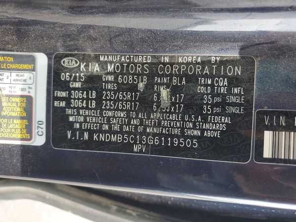 2016 KIA SEDONA