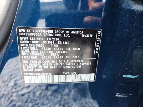 2019 VOLKSWAGEN ATLAS 4Motion SEL