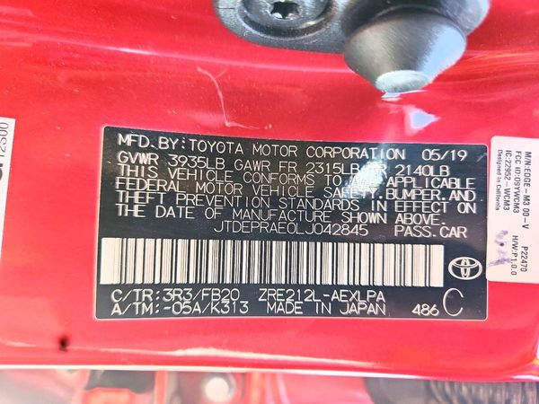 2020 TOYOTA COROLLA