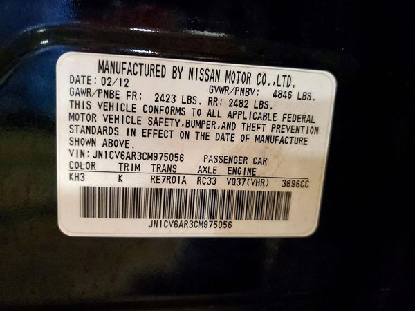 2012 INFINITI G37