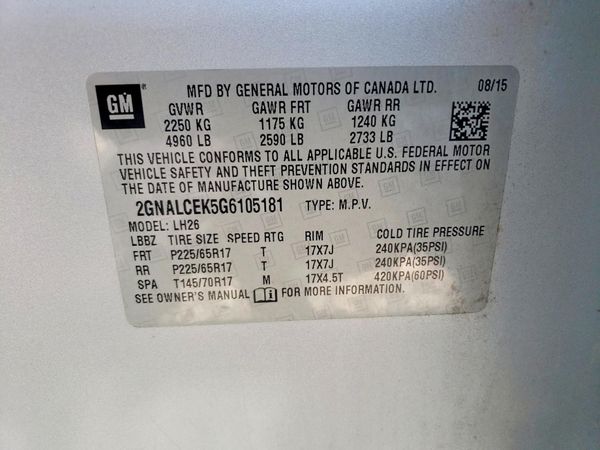 2016 CHEVROLET EQUINOX LT