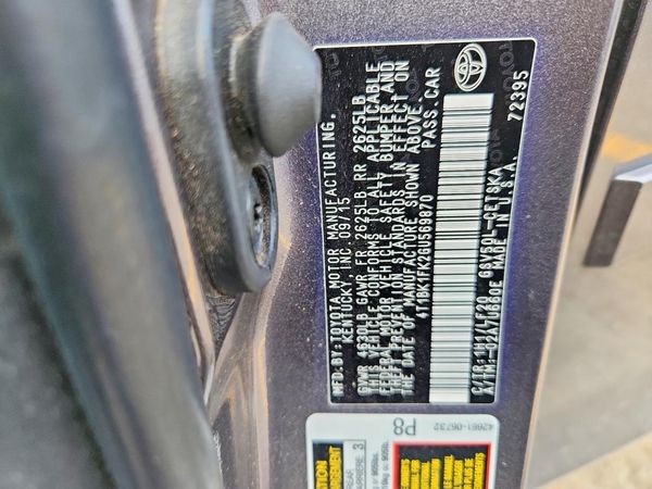 2016 TOYOTA CAMRY — VINS